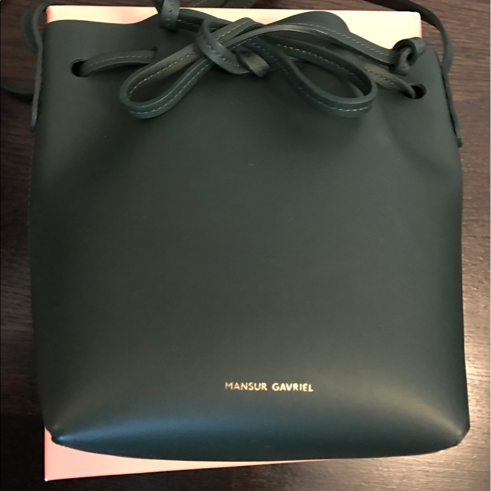 Mansur Gavriel mini mini bucket bag - moss green